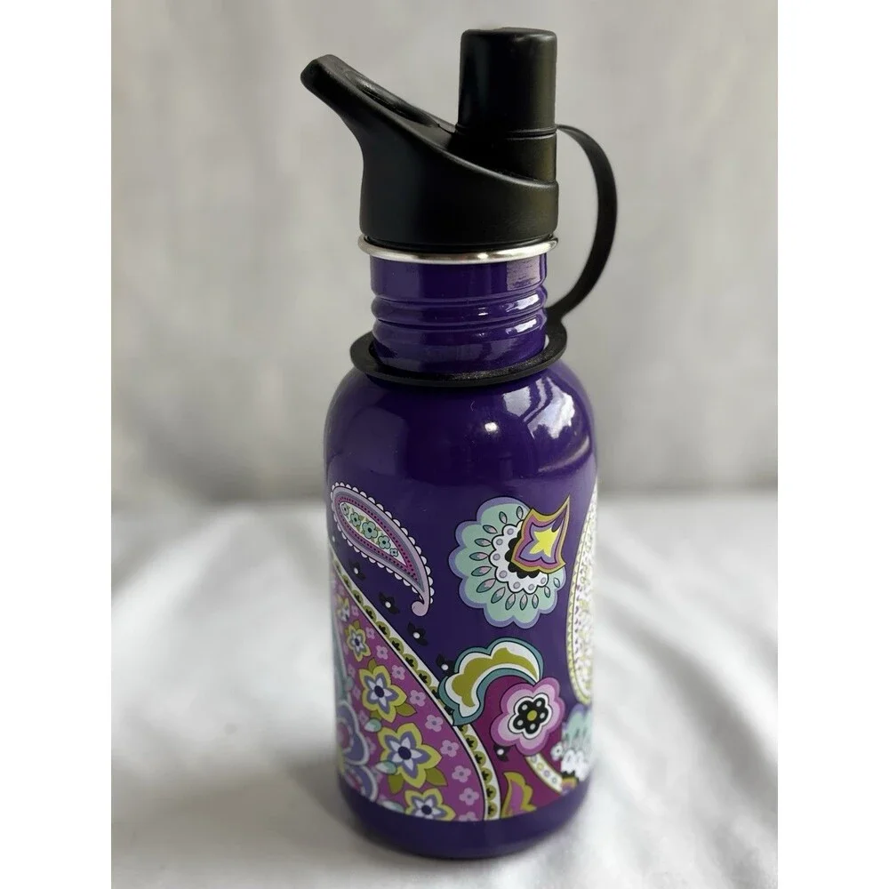 Vera Bradley  16 oz. Water Bottle Heather Paisley Purple New